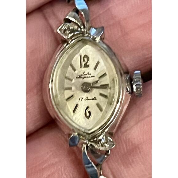 Jules Jurgensen 17 Jewels Watch Vintage, Diamonds Works, Needs Battery main image 14